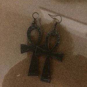 Bronze Ankh Earrings